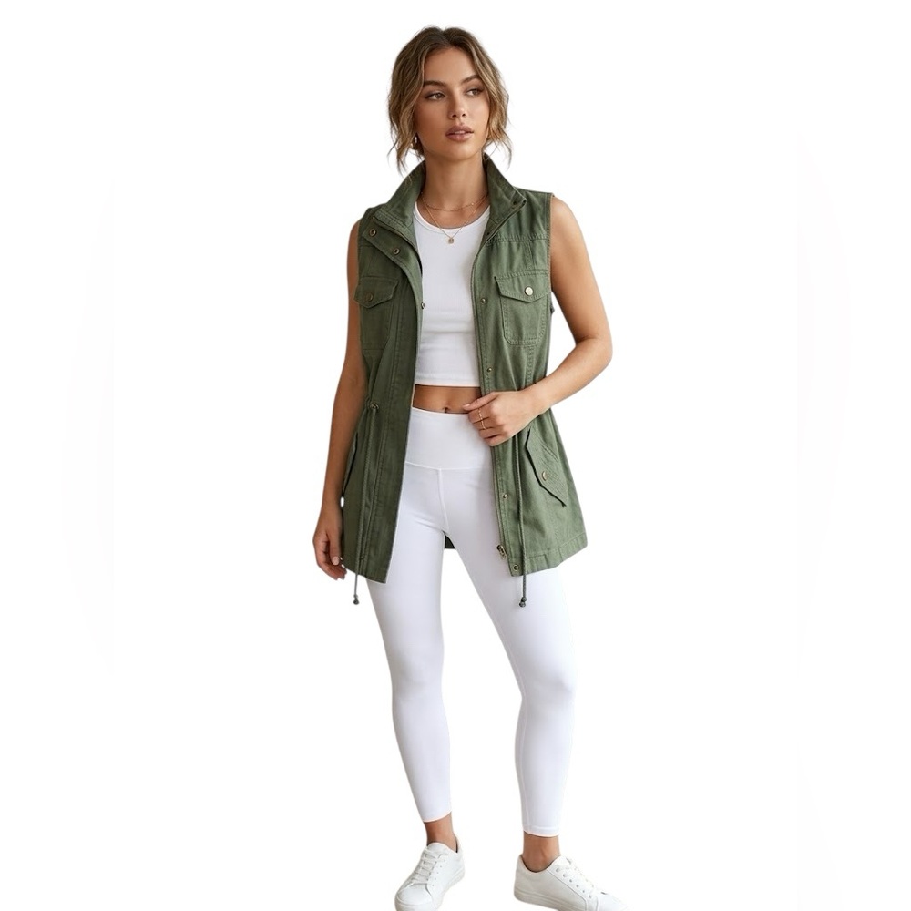 Harper Olive Green Utility Vest